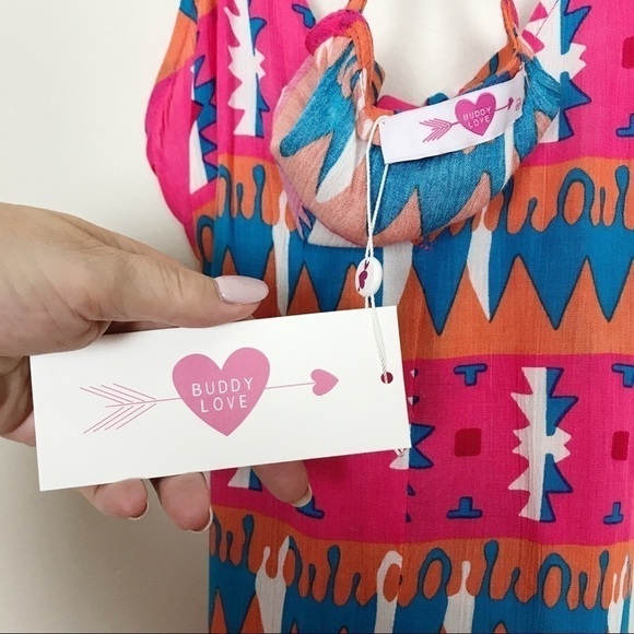 Buddy Love NWT Tank Top Pink/Teal Tribal Print M - Picture 7 of 8